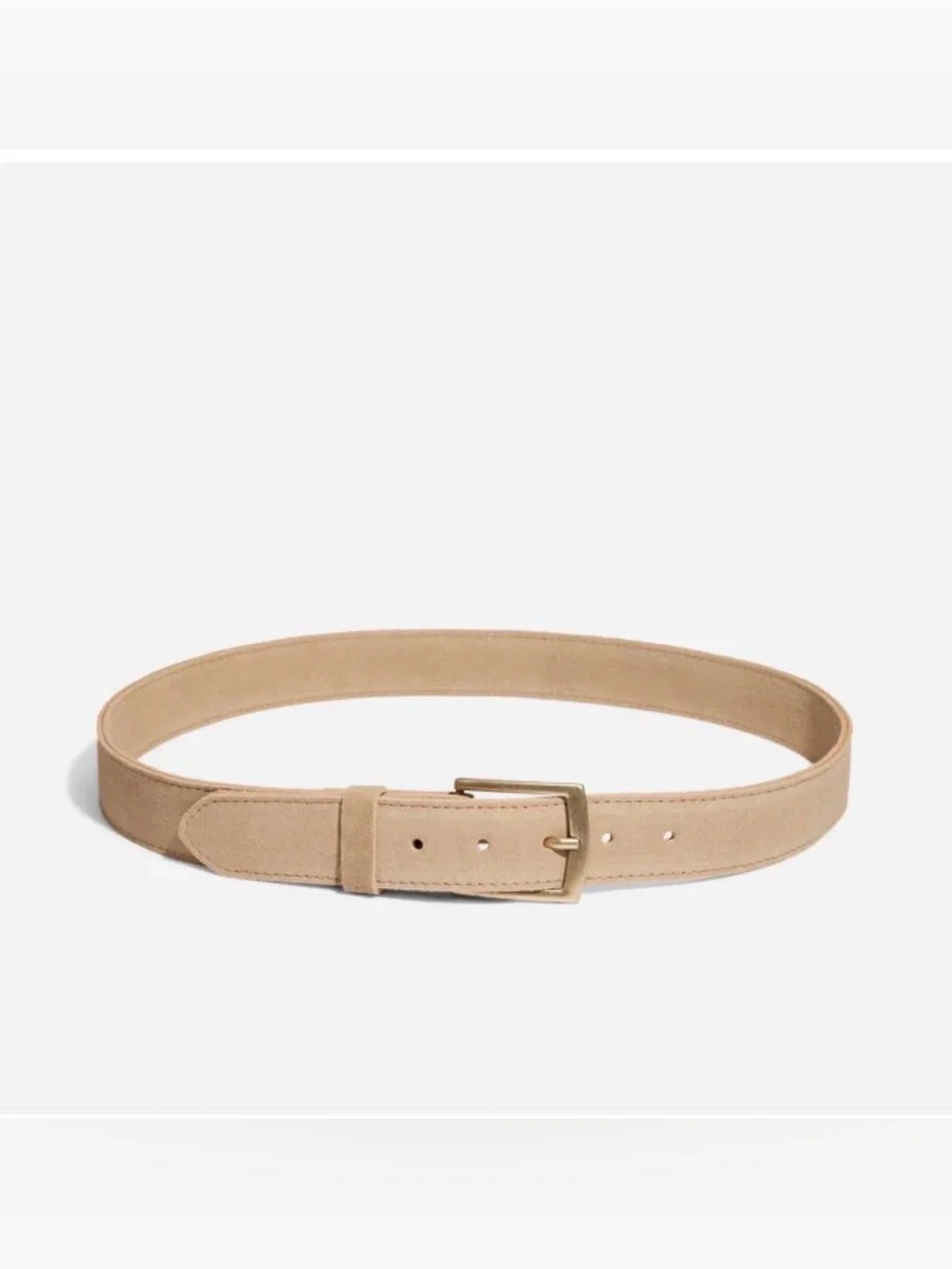 Nisolo Men’s Owen Suede Leather Belt 2.0 in Linen size small NWT